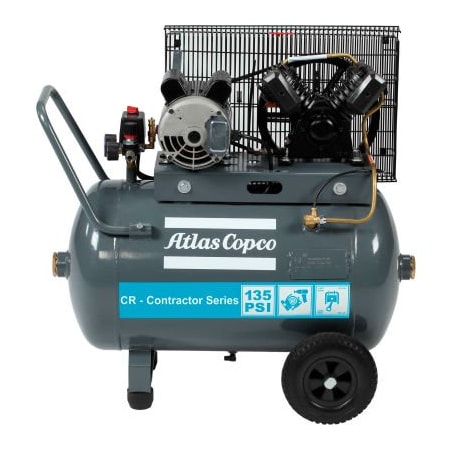 Atlas Copco Atlas Copco CR2-SS-24G-115V 1PH 2HP Single-Stage Horizontal Compressor - 135 PSI - 115 Volts 1129740047